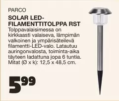 RST - SOLAR LED-FILAMENTTITOLPPA