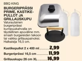 Smash - BURGERIPRÄSSI PRIME, KASTIKE-PULLOT JA GRILLAUSKUPU