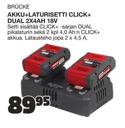 AKKU+LATURISETTI CLICK+ DUAL 2X4AH 18V