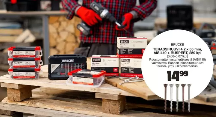 TERASSIruuvi 4,2 x 55 mm, AISH10 + RUSPERT