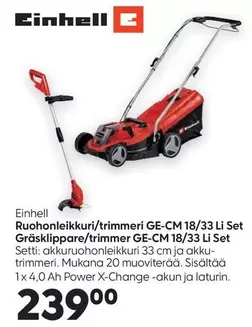 Ruohonleikkuri/trimmeri GE-CM 18/33 Li Set Gräsklippare/trimmer GE-CM 18/33 Li Set