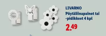 Pöytäliinapainot tai -pidikkeet