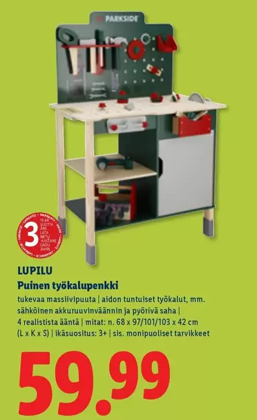 Puinen työkalu-penkki