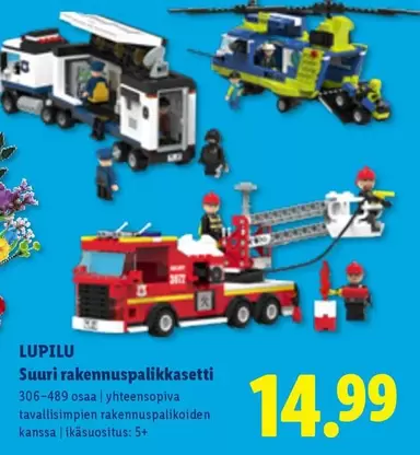 Suuri rakennuspalikkasetti 306-489 osaa / yhteensopiva tavallisimpieen rakennuspalikoiden kanssa