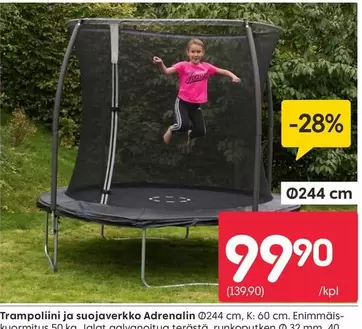 Trampoliini ja suojapeitto