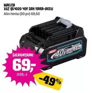 Makita - XGT BL4020 40V 2AH VARA-AKKU