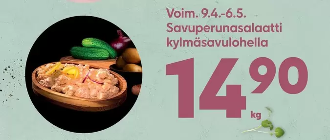 Savuperunasalaatti kylmäsavulohella