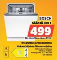 Integroita astianpesukone