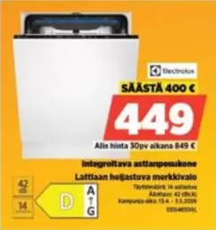 Integroiltava Astianpesukone