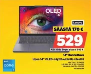 Intel - 14" Kannettava Upea 14" OLED-näyttö