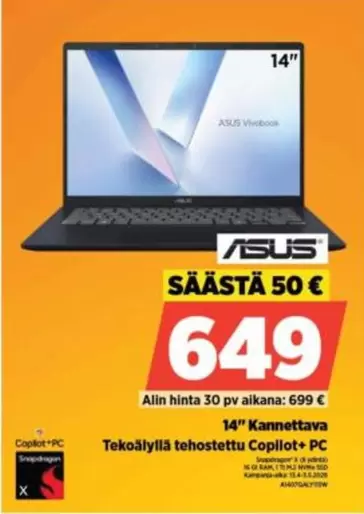 Asus - Kannettava Copilot+ PC