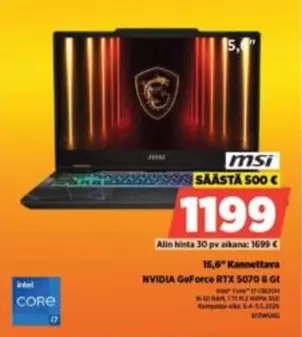 Intel - 15,6" Kannettava NVIDIA GeForce RTX 5070 & 8 GT