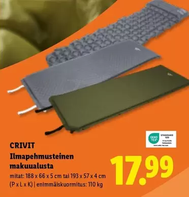 Ilmapehmusteinen makuualusta