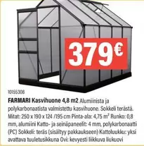 FARMАRI Kasvihuone 4,8 m2