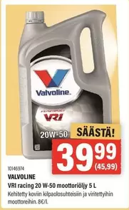 VRI racing 20W-50 moottoriöljy 5 L