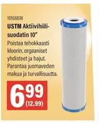 USTM Aktiivihiili-suodatin 10"