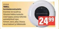 TABELL Aurinkokennotuuletin