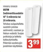 Sedimenttisuodatin 10" 5 mikronia tai 20 mikronia