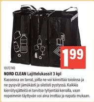 NORD CLEAN Lajittelukassit 3 kpl