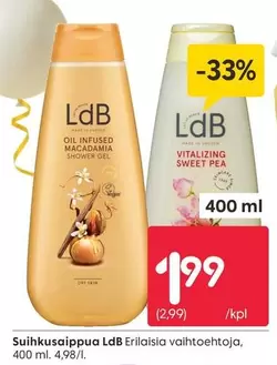 Oil Infused Macadamia Shower Gel / Vitalizing Sweet Pea Shower Gel