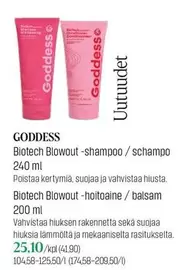 Biotech Blowout -shampoo / schampo 240 ml, Biotech Blowout -hoitoaine / balsam 200 ml