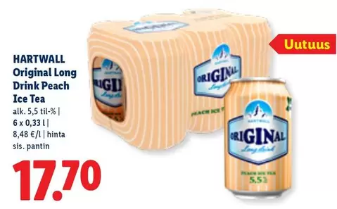 Hartwall - Original Long Drink Peach Ice Tea