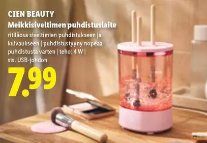 Meikkisiveltimen puhdistuslaite