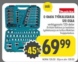 Makita - E-06616 TYÖKALUSARJA 120 OSAA