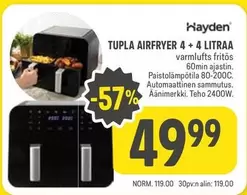 TUPLA AIRFRYER 4 + 4 LITRAA