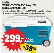 Makita - XGT/LXT CW001GZ 40V/18V matkajääkaappi