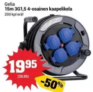 15m 3G1,5 4-osainen kaapelikel a