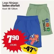 Lego Ninjago lasten shortsit Koot: 98-128cm