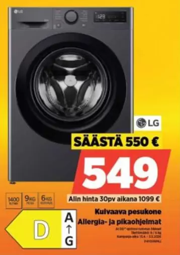 Kulmaava pesukone