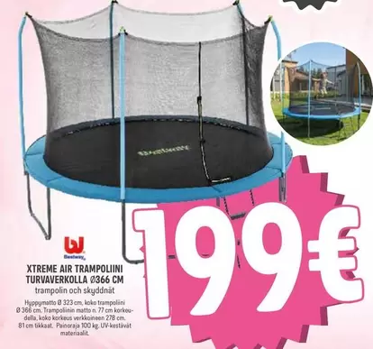 XTREME AIR TRAMPOLIINI TURVAVERKOLLA Ø366 CM