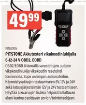 PITSTONE Akkutesteri vikakoodinlukija 6-12-24 V OBD2, EOBD