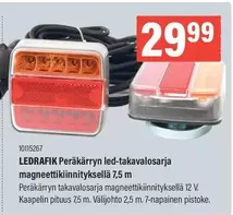 LEDRAFIK Peräkärryn led-takavalosarja magneettikiinnityksellä 7,5 m