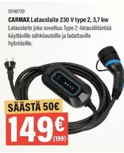 CARMAX Latauslaite 230 V type 2, 3,7 kw