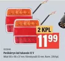 Peräkärryn led takavalo 12 V