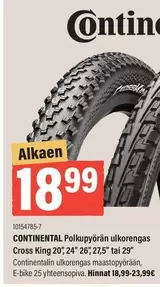 Continental - Polkupyörän ulkorengas Cross King 20", 24", 26", 27,5" tai 29"