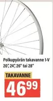 Polkupyörän takavanne 1-V