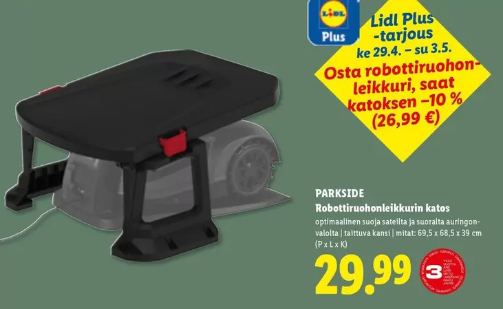 Robottiruohonleikkuri katos