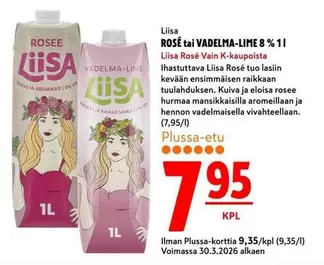ROSE tai VADELMA-LIME