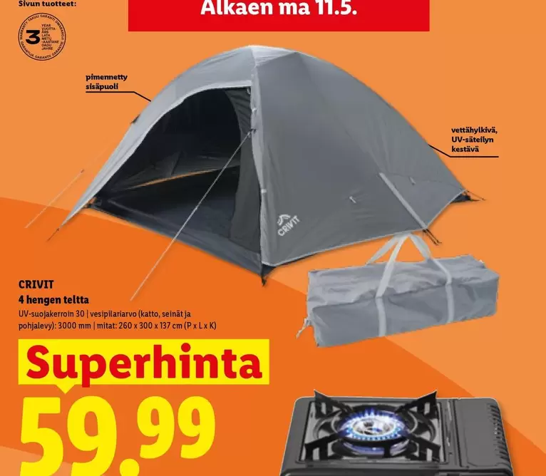 4 hengen teltta