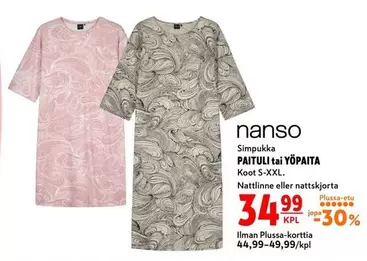 Simpukka PAITULI tai YÖPAITA