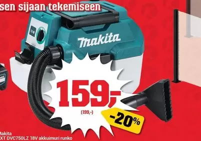 Makita - 18V DVC750LZ Akuvaimuri runko
