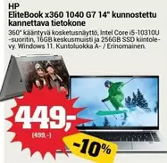 Hp - EliteBook x360 1040 G7 14" kunnostettu kannettava tietokone