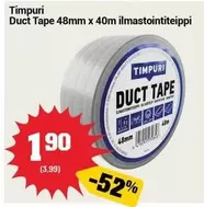 Duct Tape 48mm x 40m ilmastointiteippi