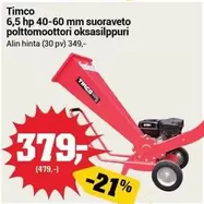 Hp - 6,5 hp 40-60 mm suoraveto polttomoottori oksasilppuri