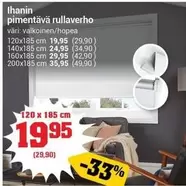 pimentävä rullaverho