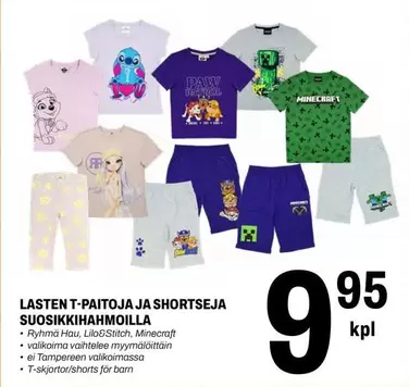 LASTEN T-PAITOJA JA SHORTSEJA